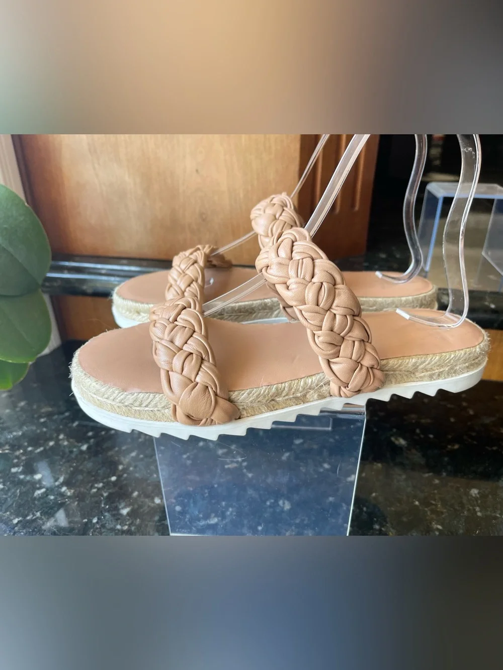 Marc Fisher Braided Double-Strap Slide Sandals - Tan